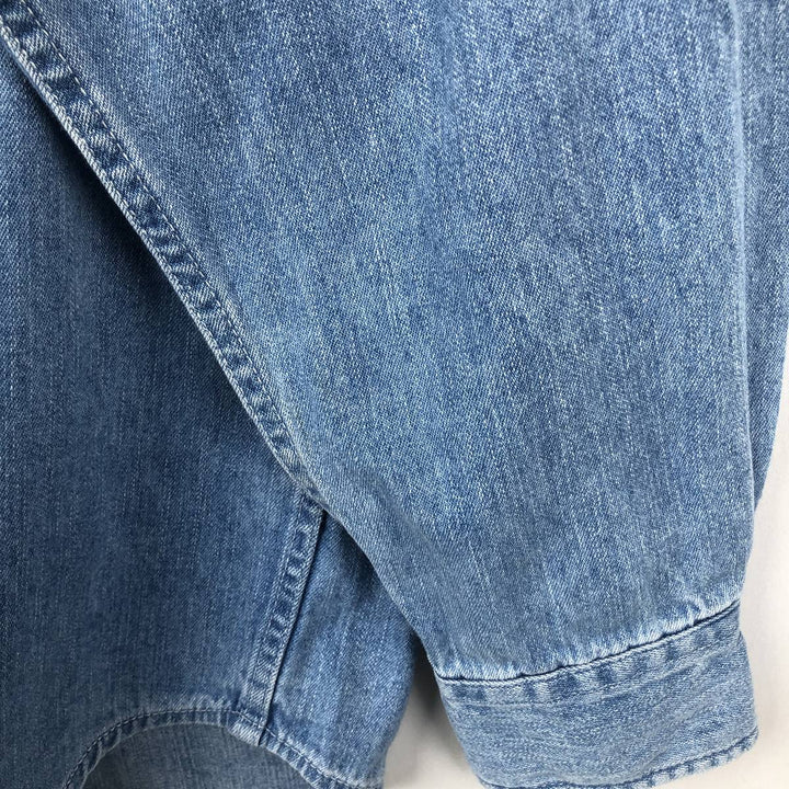 St. John's Bay Long-Sleeve Button-Down Denim Shirt, Men's Size M (Equivalent), Vintage cotton blue type Vintage Second Hand