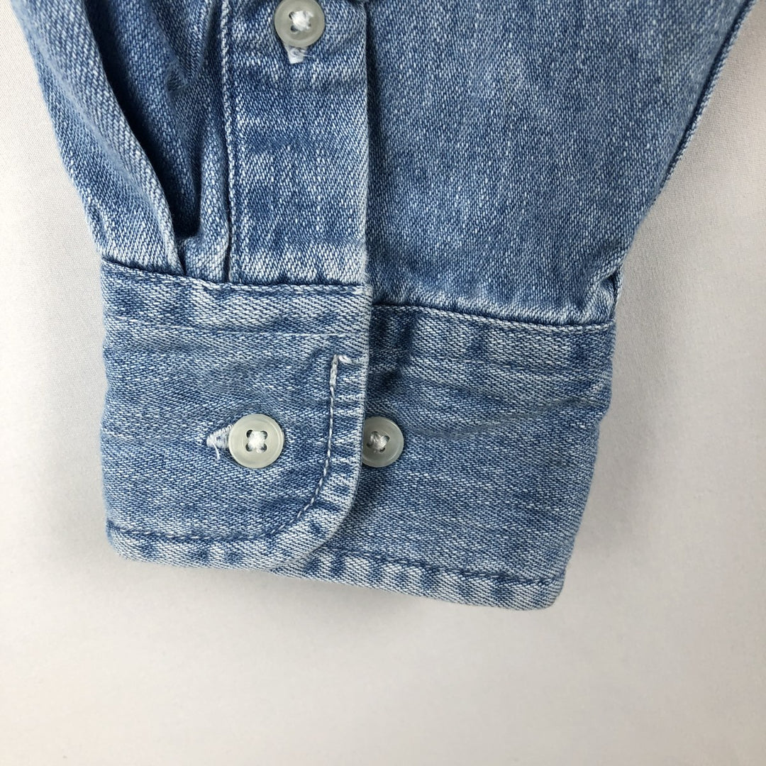 St. John's Bay Long-Sleeve Button-Down Denim Shirt, Men's Size M (Equivalent), Vintage cotton blue type Vintage Second Hand