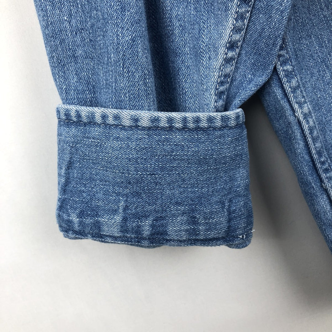 St. John's Bay Long-Sleeve Button-Down Denim Shirt, Men's Size M (Equivalent), Vintage cotton blue type Vintage Second Hand