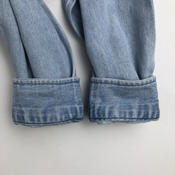 90'S J.Crew Long-Sleeve Button-Down Denim Shirt, Men's Size M (Equivalent), Vintage cotton Blue type light blue Vintage Second Hand