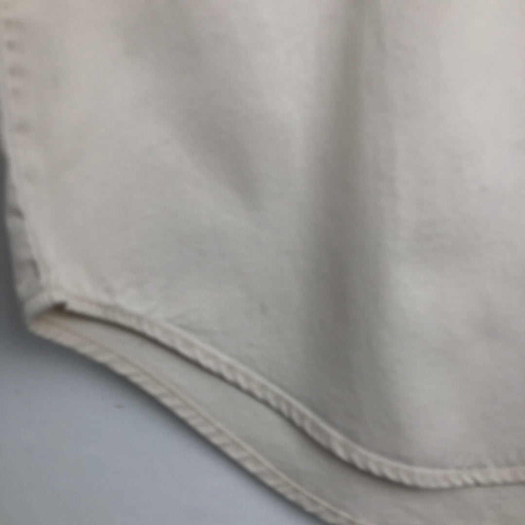 90s-00'S Levi's Jeans Long-Sleeve White Denim Shirt, Men's Size L (approx.), Vintage cotton ivory Vintage Second Hand
