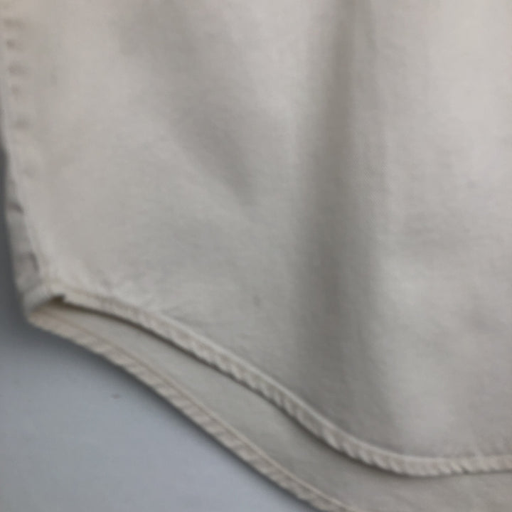 90s-00'S Levi's Jeans Long-Sleeve White Denim Shirt, Men's Size L (approx.), Vintage cotton ivory Vintage Second Hand