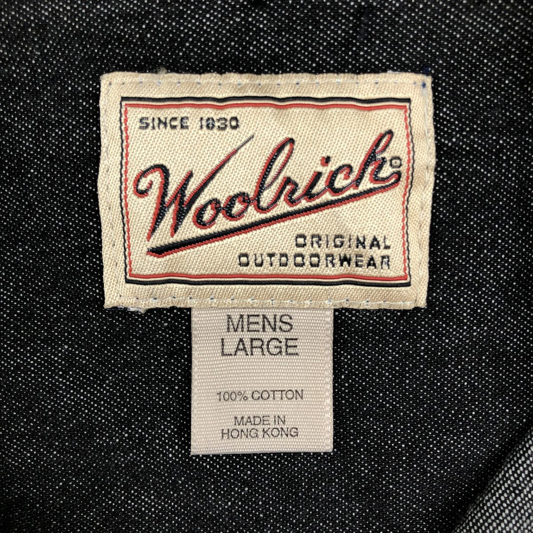 2000'S Woolrich long-sleeved black denim shirt, men's size L (approx.) cotton black type Vintage Second Hand
