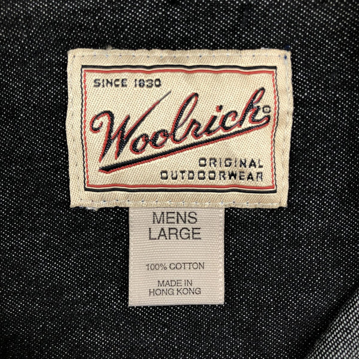 2000'S Woolrich long-sleeved black denim shirt, men's size L (approx.) cotton black type Vintage Second Hand