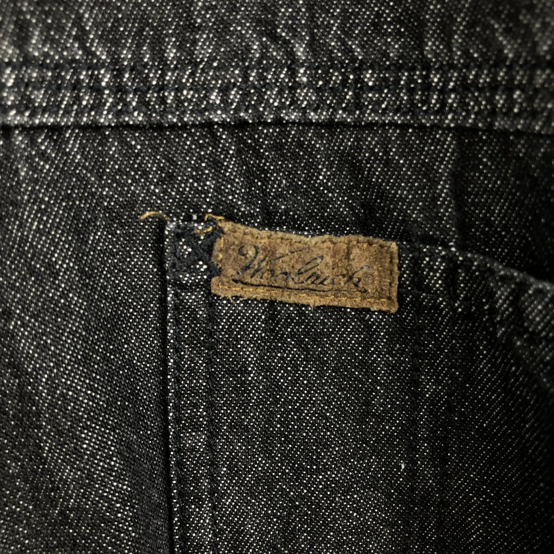 2000'S Woolrich long-sleeved black denim shirt, men's size L (approx.) cotton black type Vintage Second Hand