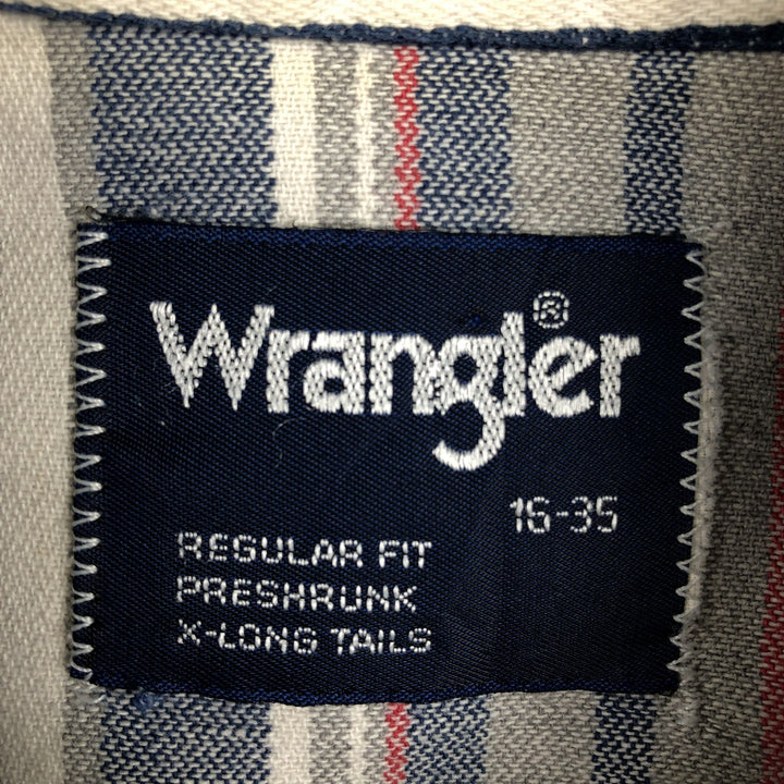 Wrangler Regular Fit Stripe Pattern Multi-Stripe Long Sleeve Button-Down Denim Shirt (Men's Size L) unclear navy blue type Vintage Second Hand