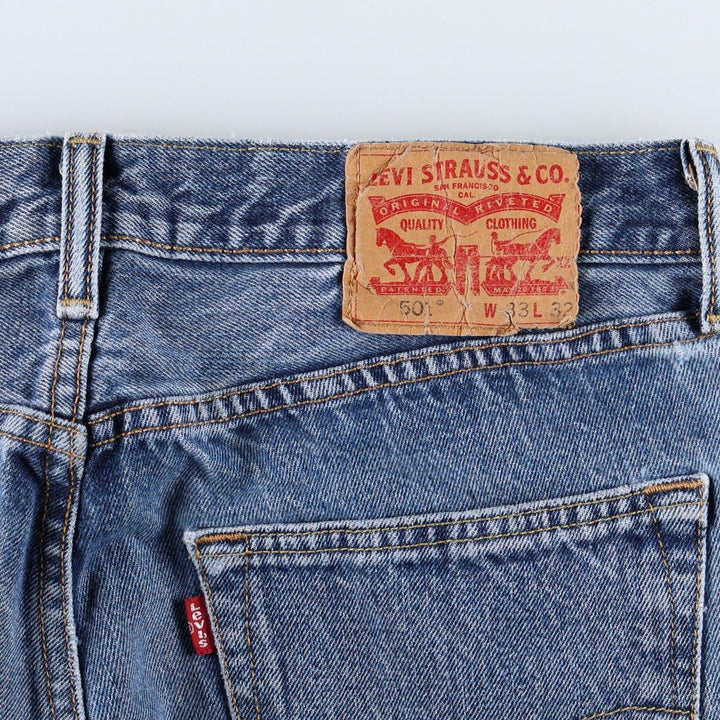 Levi's 501 straight denim pants for men, size W33 cotton blue type Vintage Second Hand