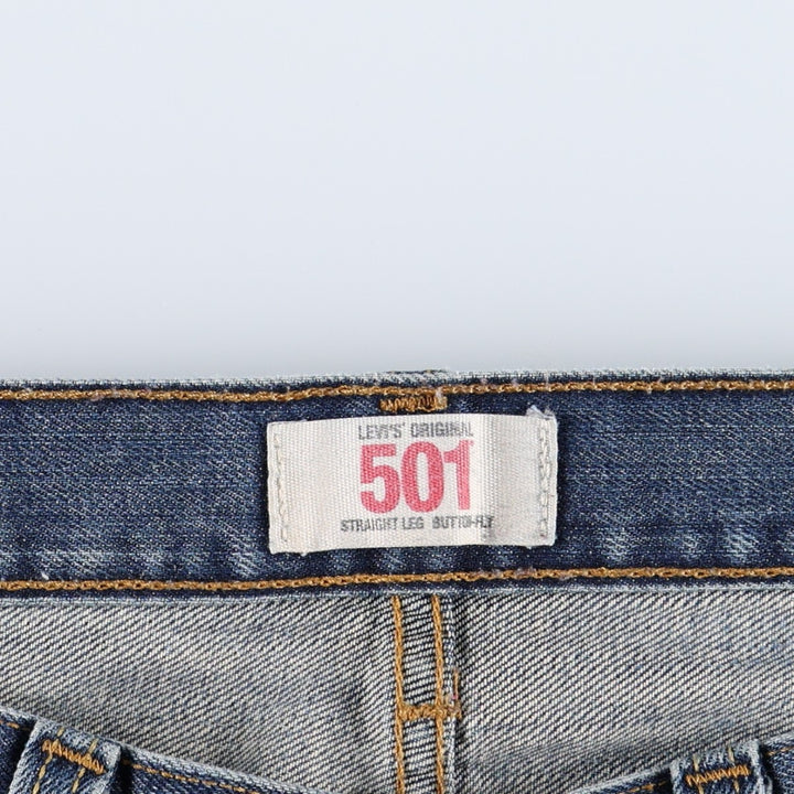 Levi's 501 Straight Leg Button-Fly Denim Pants for Men, W34 equivalent cotton blue type Vintage Second Hand