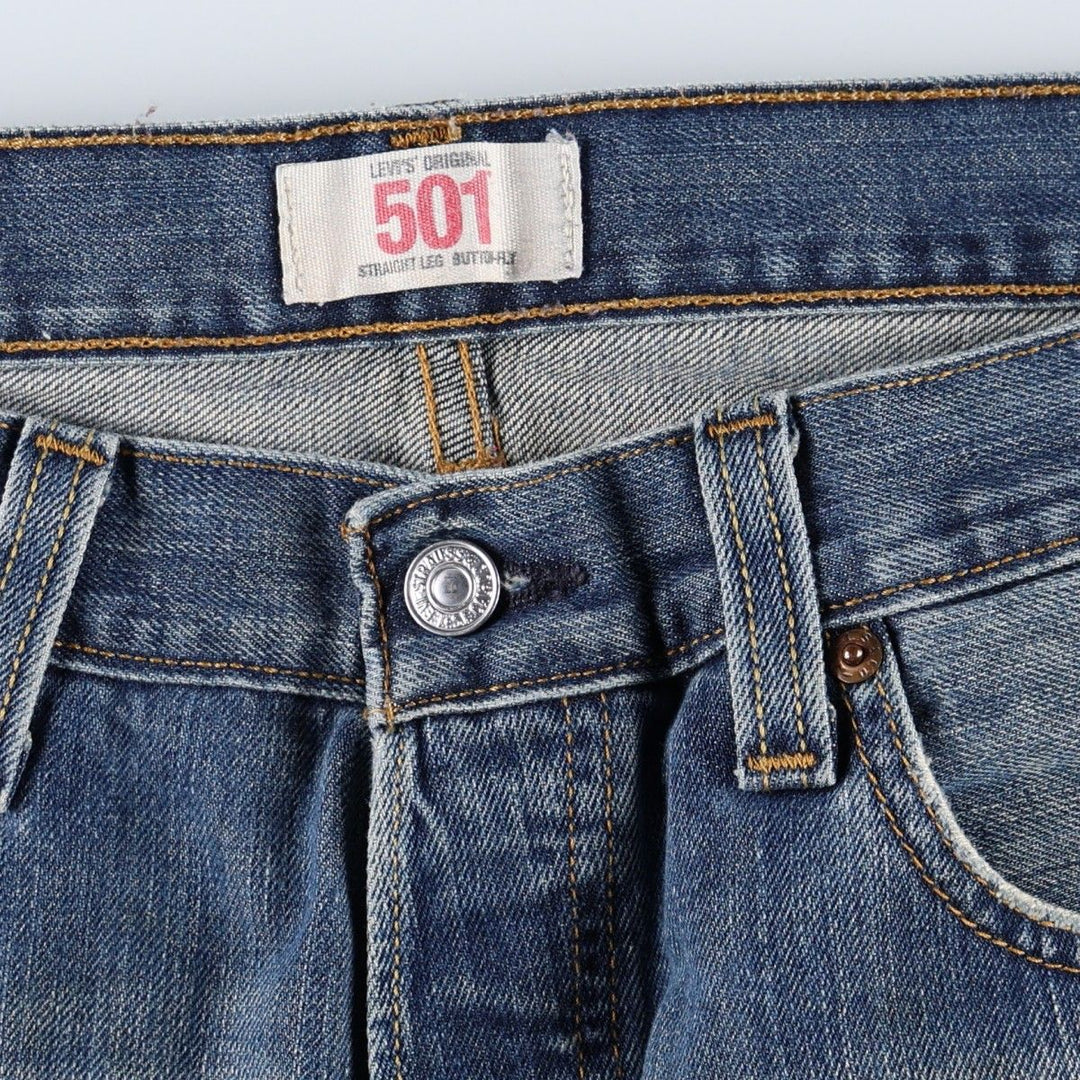 Levi's 501 Straight Leg Button-Fly Denim Pants for Men, W34 equivalent cotton blue type Vintage Second Hand