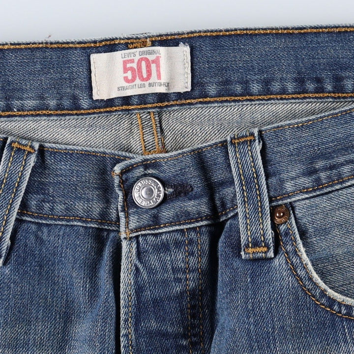 Levi's 501 Straight Leg Button-Fly Denim Pants for Men, W34 equivalent cotton blue type Vintage Second Hand
