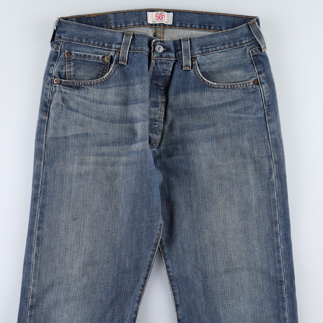 Levi's 501 Straight Leg Button-Fly Denim Pants for Men, W34 equivalent cotton blue type Vintage Second Hand