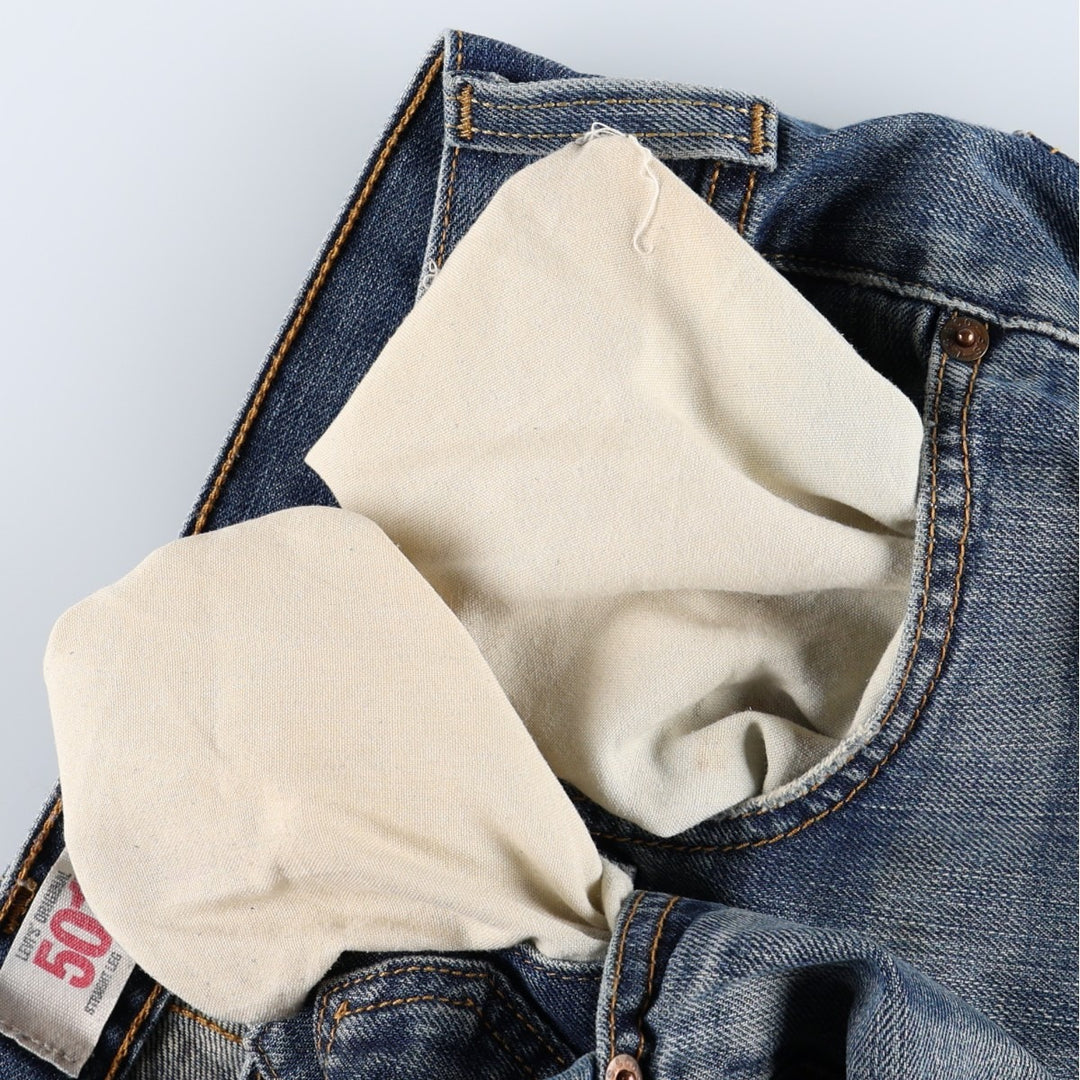 Levi's 501 Straight Leg Button-Fly Denim Pants for Men, W34 equivalent cotton blue type Vintage Second Hand