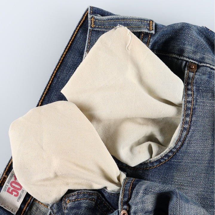 Levi's 501 Straight Leg Button-Fly Denim Pants for Men, W34 equivalent cotton blue type Vintage Second Hand
