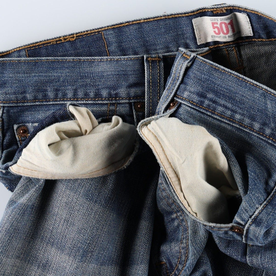 Levi's 501 Straight Leg Button-Fly Denim Pants for Men, W34 equivalent cotton blue type Vintage Second Hand