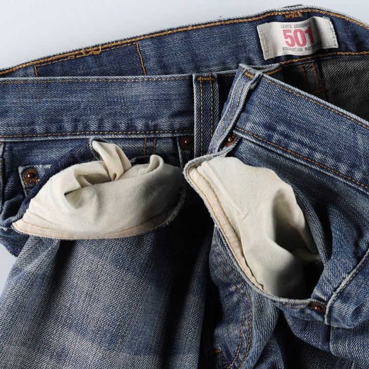 Levi's 501 Straight Leg Button-Fly Denim Pants for Men, W34 equivalent cotton blue type Vintage Second Hand