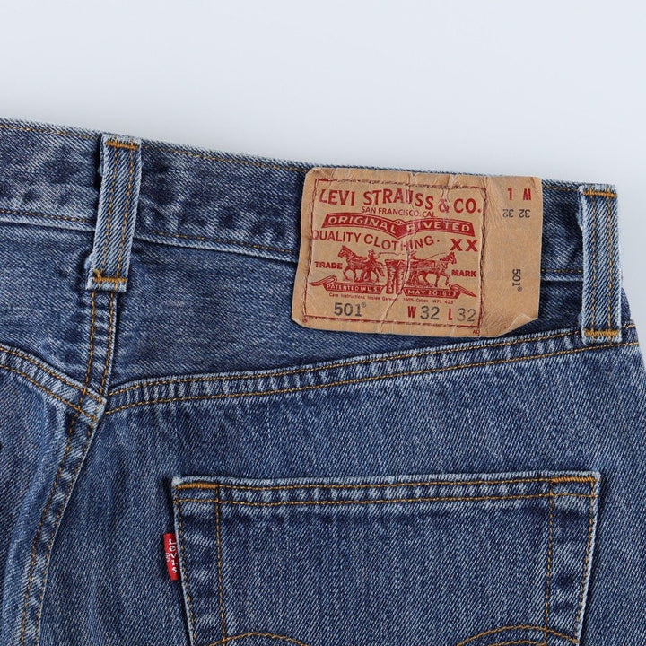 Levi's 501 straight denim pants for men, size W32 unclear blue type Vintage Second Hand