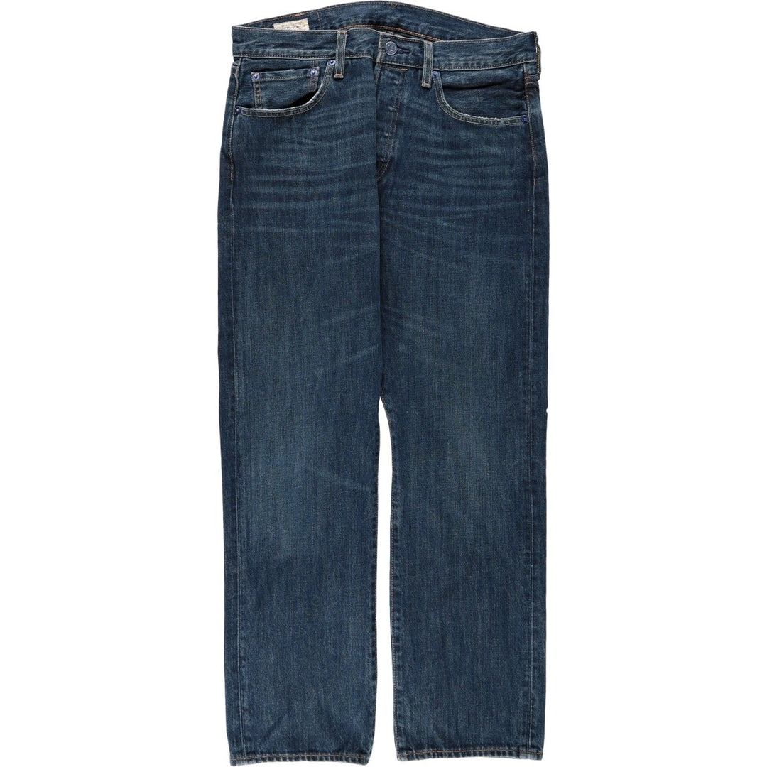 Levi's 501 LEVI'S PREMIUM Big E straight denim pants, men's size W33 (approx.) cotton blue type Vintage Second Hand