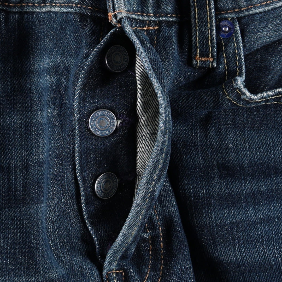 Levi's 501 LEVI'S PREMIUM Big E straight denim pants, men's size W33 (approx.) cotton blue type Vintage Second Hand