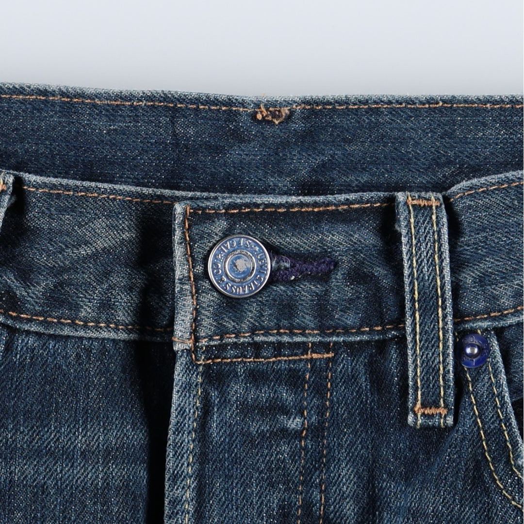 Levi's 501 LEVI'S PREMIUM Big E straight denim pants, men's size W33 (approx.) cotton blue type Vintage Second Hand