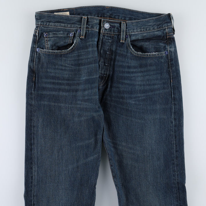 Levi's 501 LEVI'S PREMIUM Big E straight denim pants, men's size W33 (approx.) cotton blue type Vintage Second Hand
