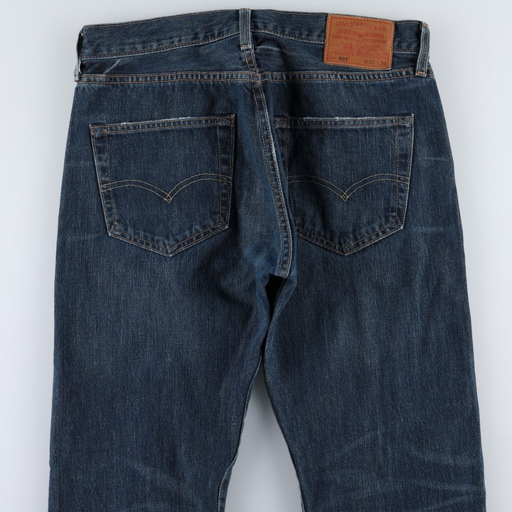Levi's 501 LEVI'S PREMIUM Big E straight denim pants, men's size W33 (approx.) cotton blue type Vintage Second Hand
