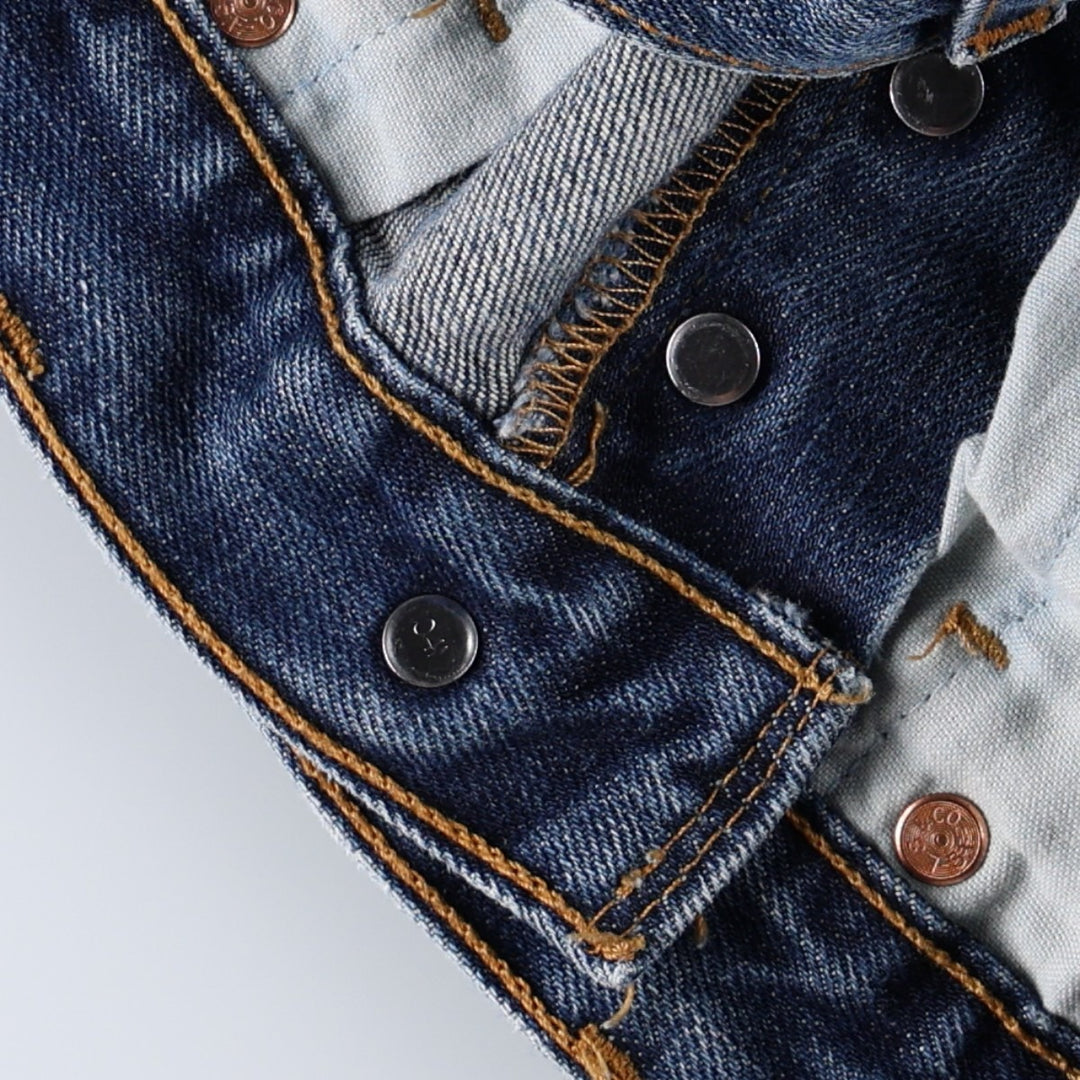 00'S Levi's 501 straight denim pants for men, size W32 cotton blue type Vintage Second Hand