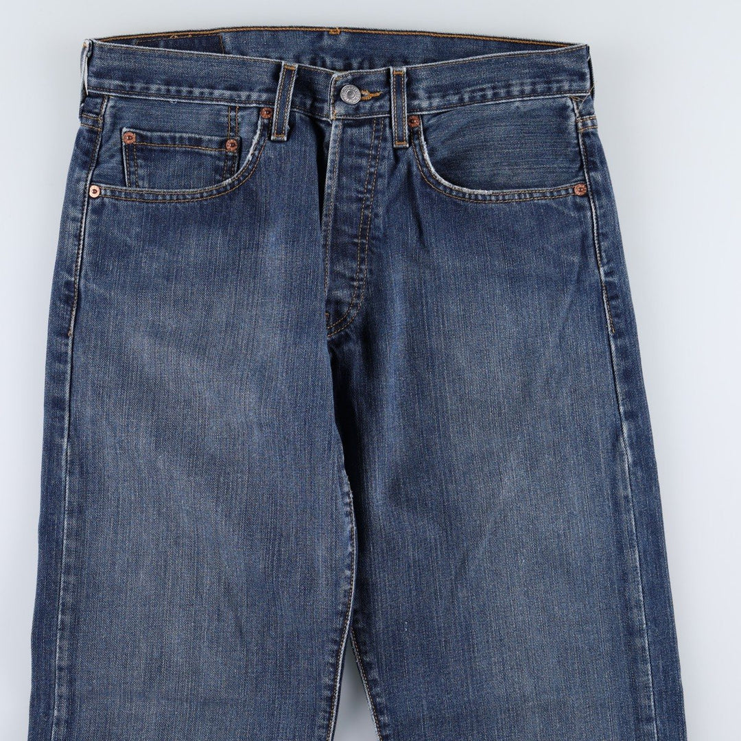 00'S Levi's 501 straight denim pants for men, size W32 cotton blue type Vintage Second Hand