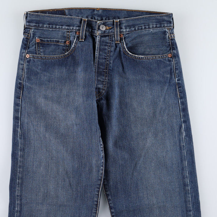 00'S Levi's 501 straight denim pants for men, size W32 cotton blue type Vintage Second Hand