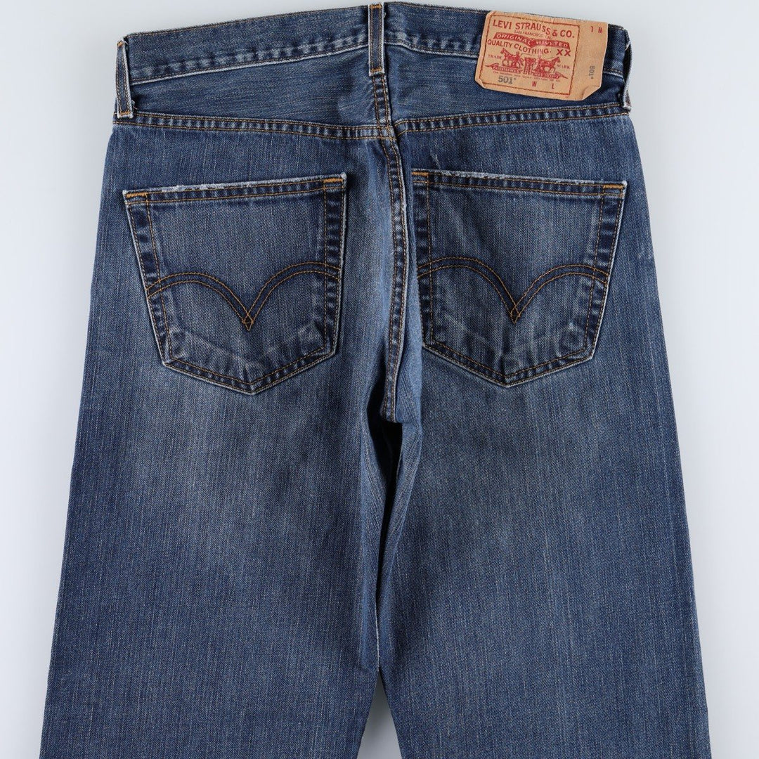 00'S Levi's 501 straight denim pants for men, size W32 cotton blue type Vintage Second Hand