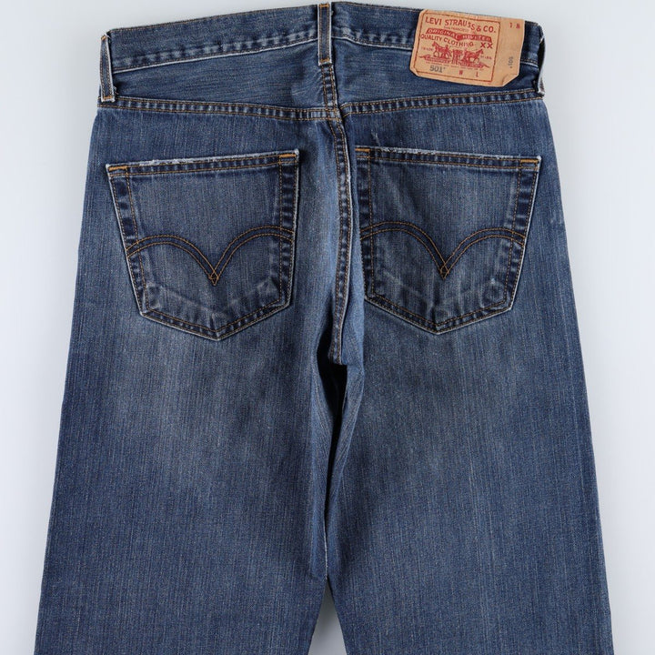 00'S Levi's 501 straight denim pants for men, size W32 cotton blue type Vintage Second Hand