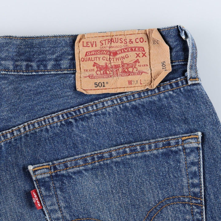 Levi's 501 Euro model straight denim pants for men, size W34 cotton blue type Vintage Second Hand