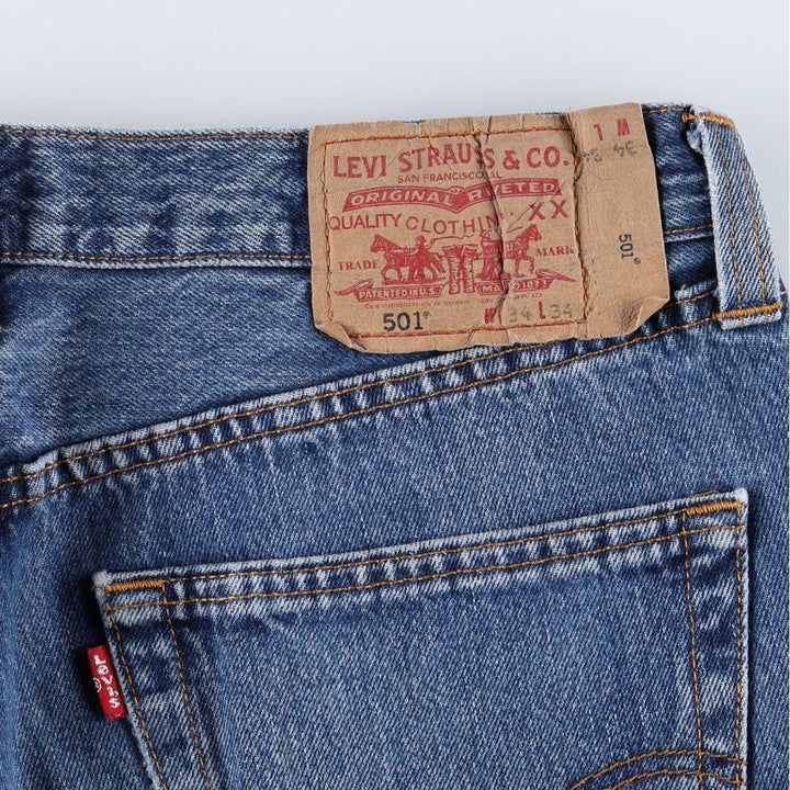 2000'S Levi's 501 Straight Leg Button-Fly Straight Denim Pants, Men's Size W34 (approx.) cotton blue type Vintage Second Hand