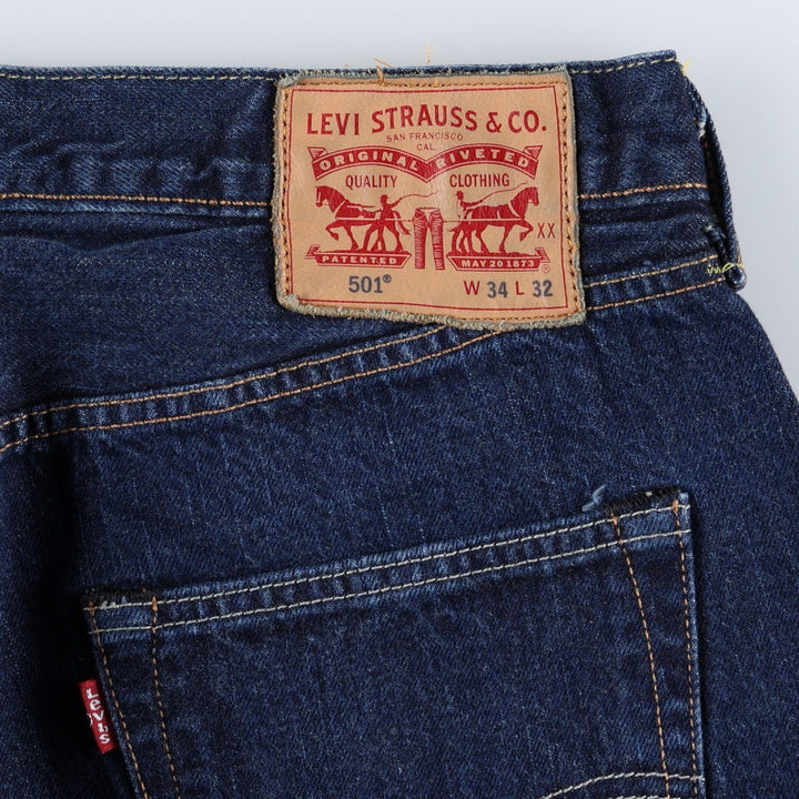 Levi's 501-0101 Straight Denim Pants, Men's Size W34 (approx.) cotton blue type Vintage Second Hand