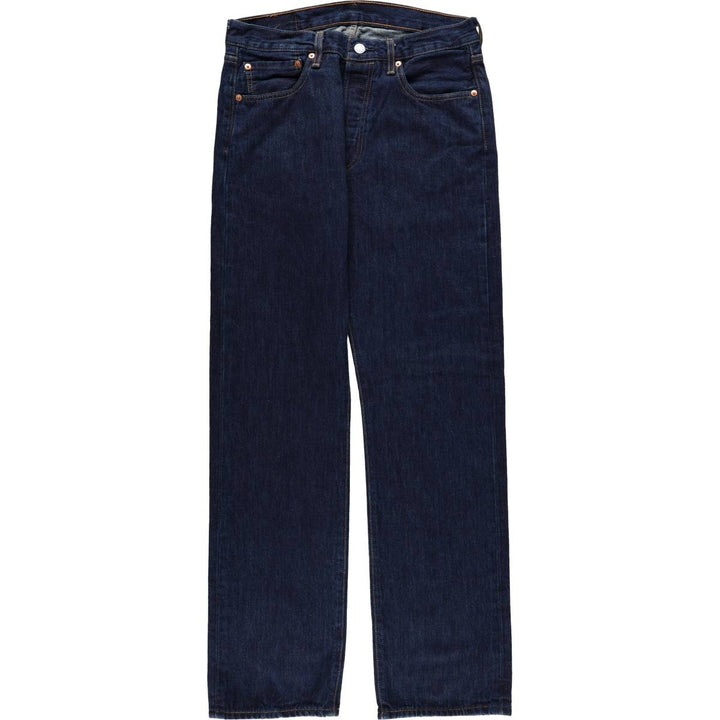 Dark navy Levi's 501 straight-leg denim pants, men's size W33 cotton Navy blue Vintage Second Hand