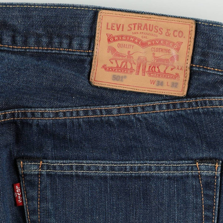 Levi's 501 Euro model straight denim pants for men, size W34 cotton blue type Vintage Second Hand