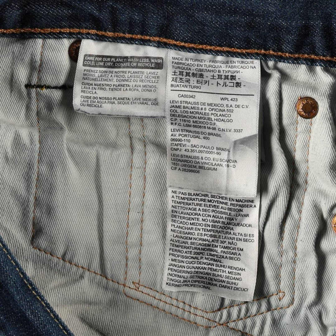 Levi's 501 Euro model straight denim pants for men, size W34 cotton blue type Vintage Second Hand