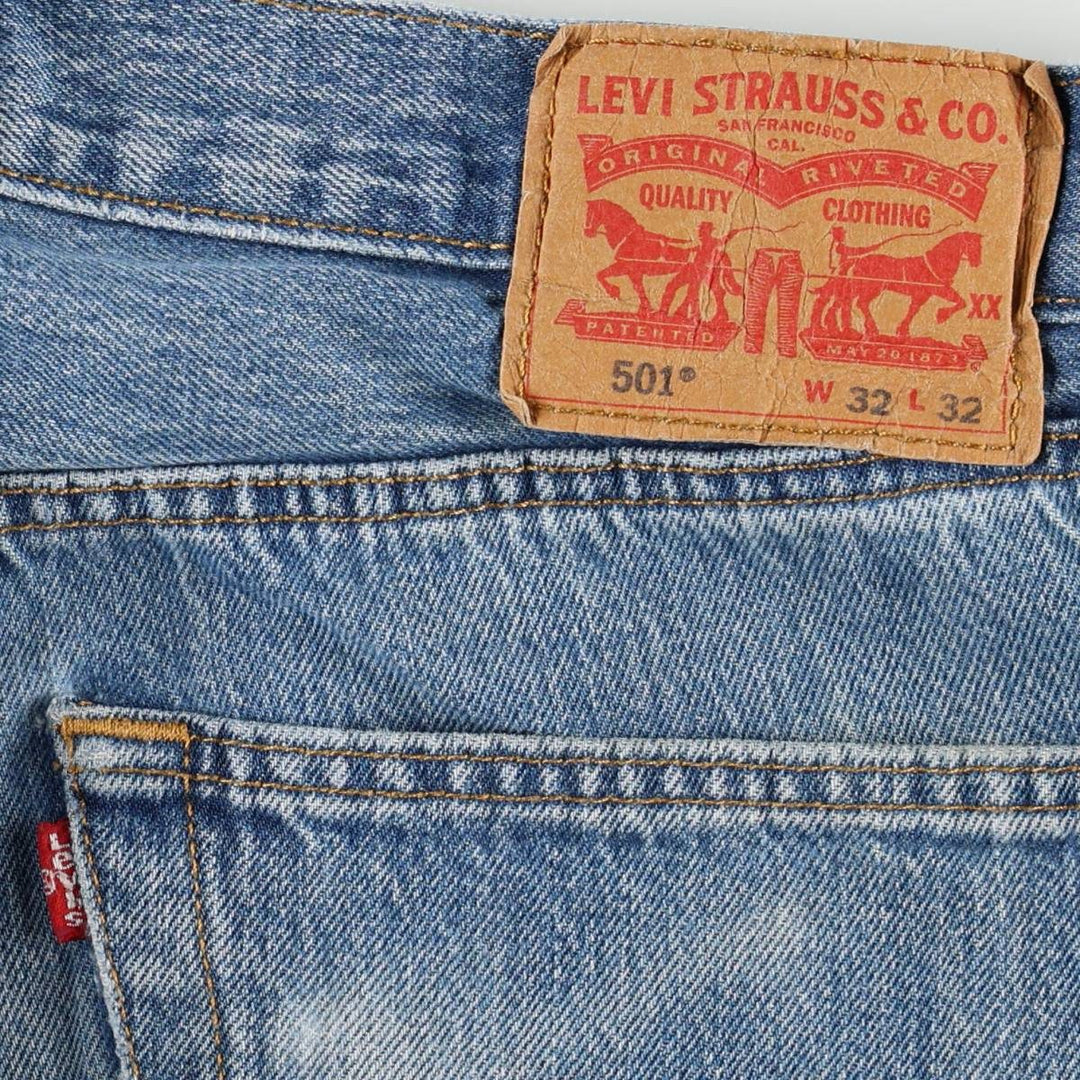 Levi's 501 straight denim pants for men, size W34 unclear blue type Vintage Second Hand
