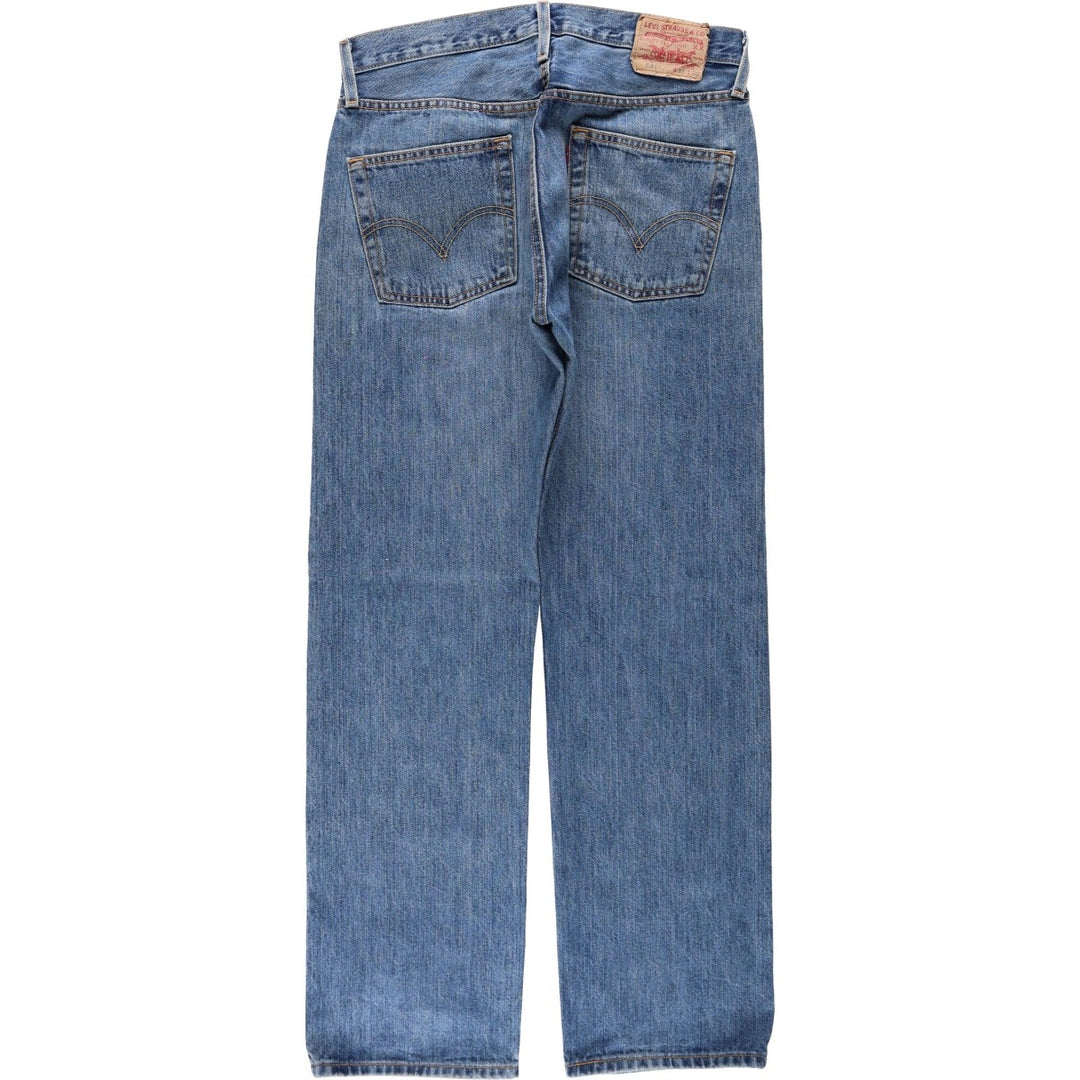 00'S Levi's 501 straight denim pants for men, size W32 cotton blue type Vintage Second Hand