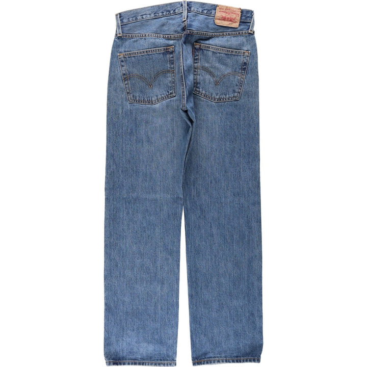 00'S Levi's 501 straight denim pants for men, size W32 cotton blue type Vintage Second Hand