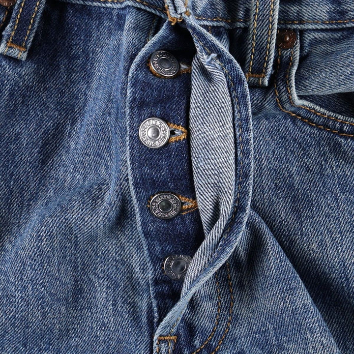 00'S Levi's 501 straight denim pants for men, size W32 cotton blue type Vintage Second Hand