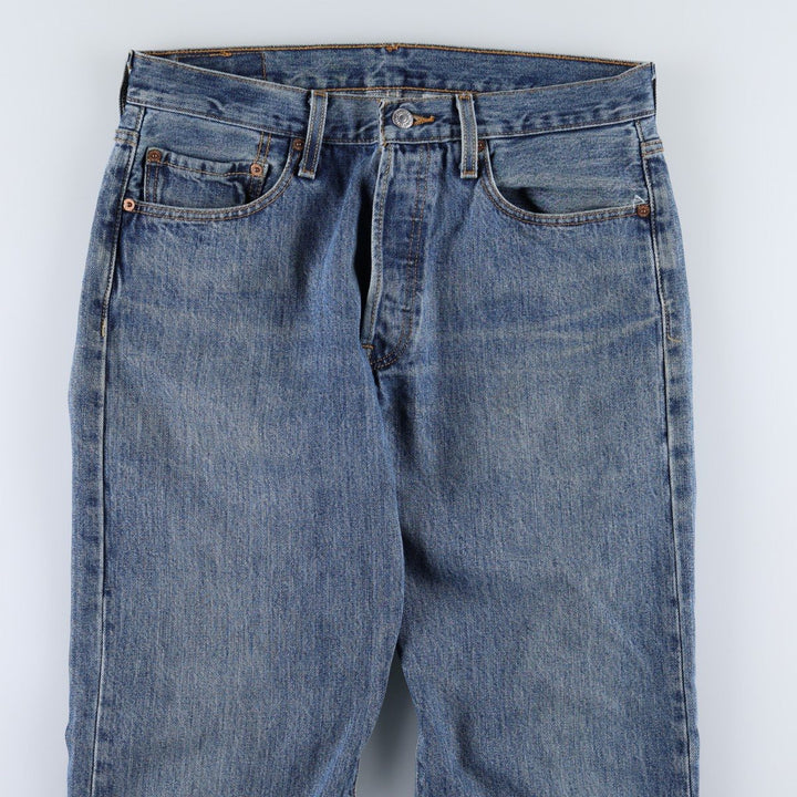 00'S Levi's 501 straight denim pants for men, size W32 cotton blue type Vintage Second Hand