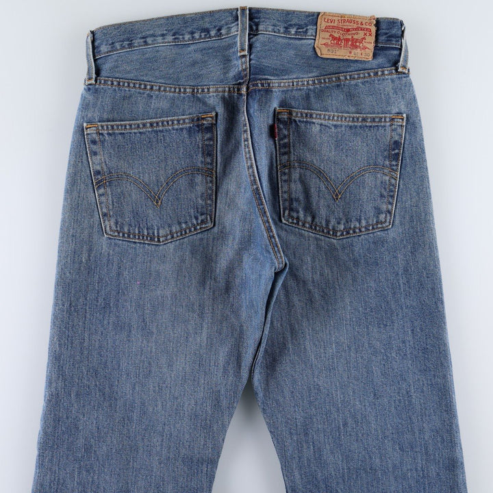 00'S Levi's 501 straight denim pants for men, size W32 cotton blue type Vintage Second Hand