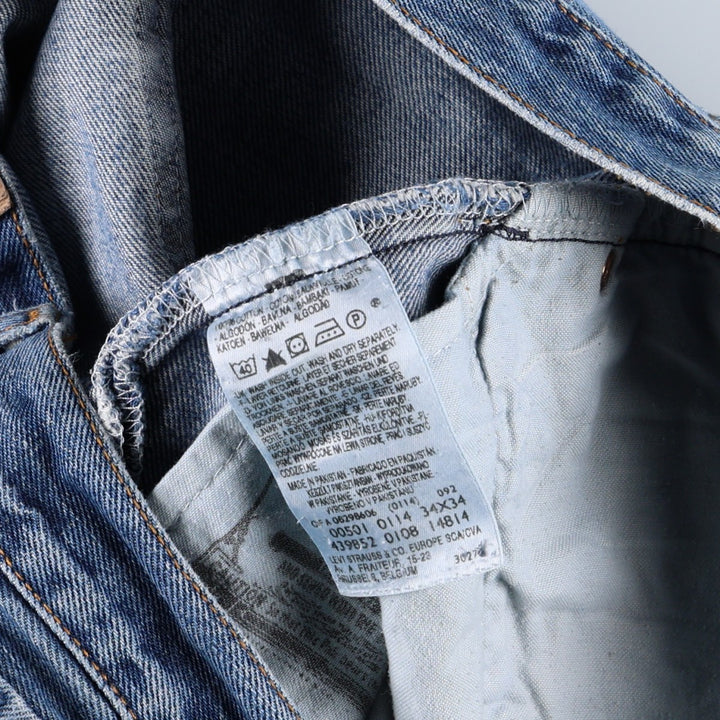 Levi's 501 Euro model straight denim pants for men, size W34 cotton blue type Vintage Second Hand