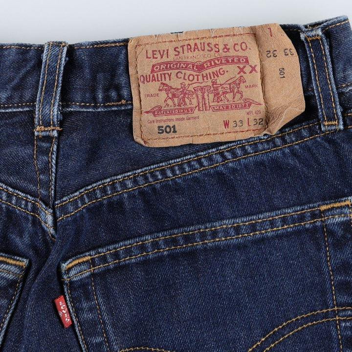 Levi's 501 Euro Model Straight Denim Pants, Women's Size L (W28 equivalent) cotton blue type Vintage Second Hand