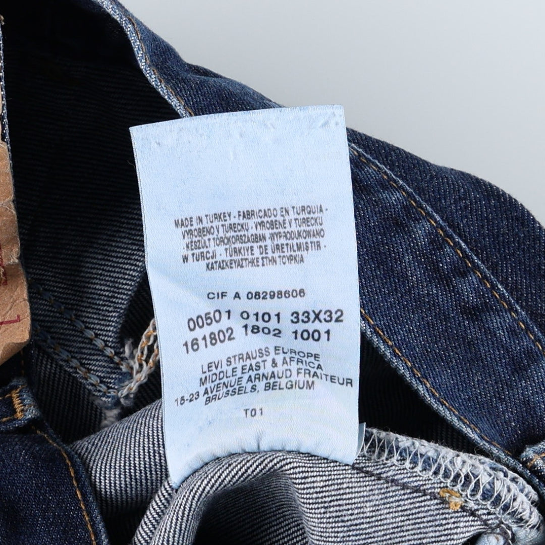 Levi's 501 Euro Model Straight Denim Pants, Women's Size L (W28 equivalent) cotton blue type Vintage Second Hand