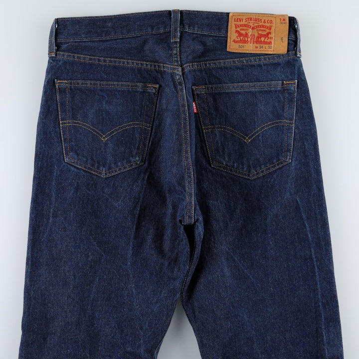 Levi's 501 straight denim pants for men, size W34 cotton blue type Vintage Second Hand