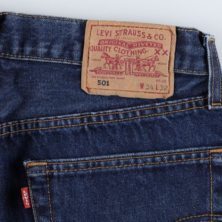 2000'S Levi's 501-0101 Euro Model Straight Denim Pants, Made in England, Men's W31 (approx.) cotton blue type Vintage Second Hand