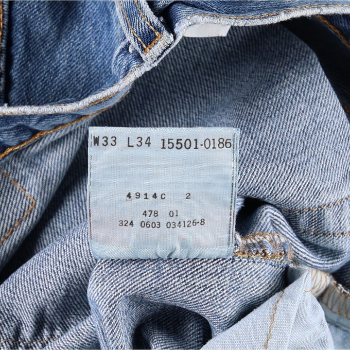 00'S Levi's 501 straight denim pants for men, size W33 cotton blue type Vintage Second Hand