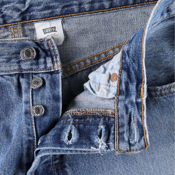 00'S Levi's 501 straight denim pants for men, size W33 cotton blue type Vintage Second Hand