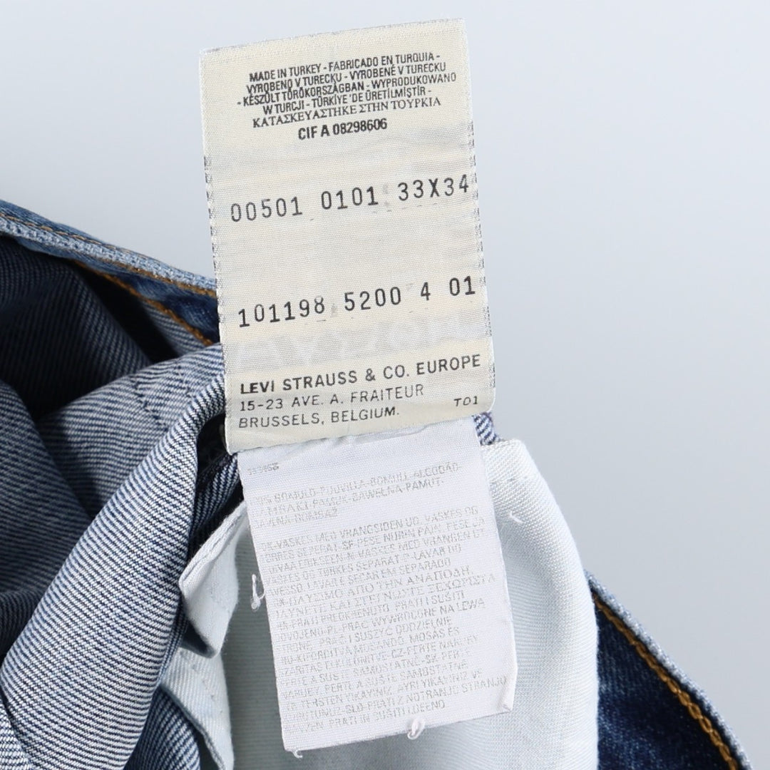 2000'S Levi's 501-0101 Euro Model Straight Denim Pants, Men's Size W31 (approx.) cotton blue type Vintage Second Hand